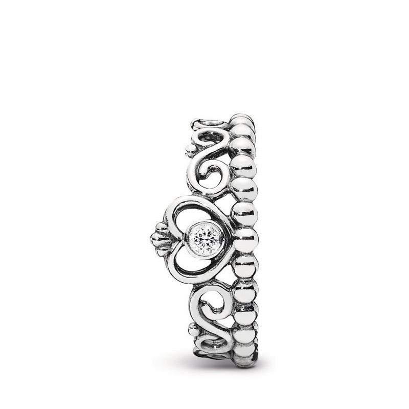 Pandora Princess Tiara Crown Stackable Ring NZ, Sterling Silver (614583-EJS)